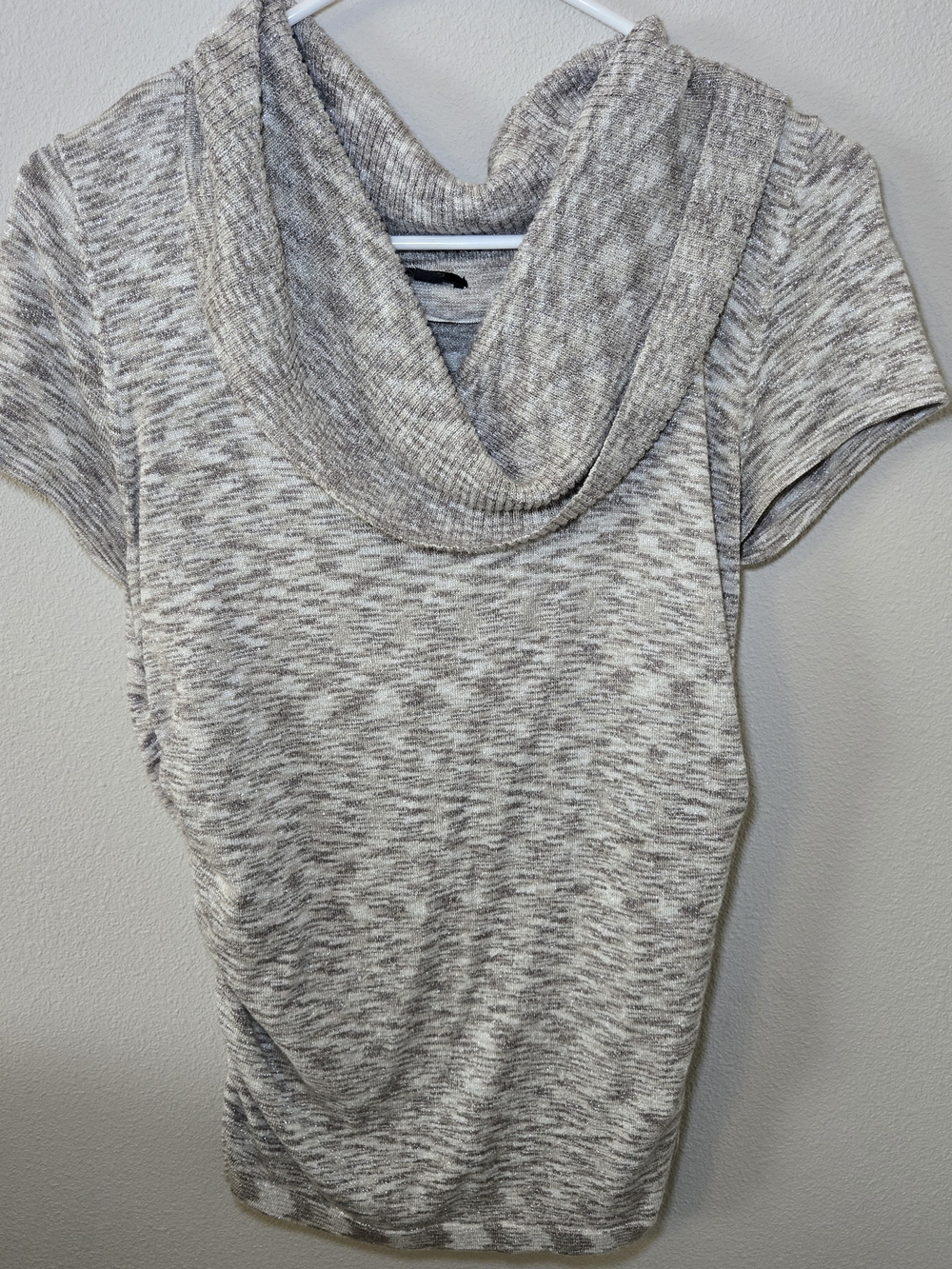 Apt. 9 Heathered Gray Short Sleeve Cowl Neck Sweater